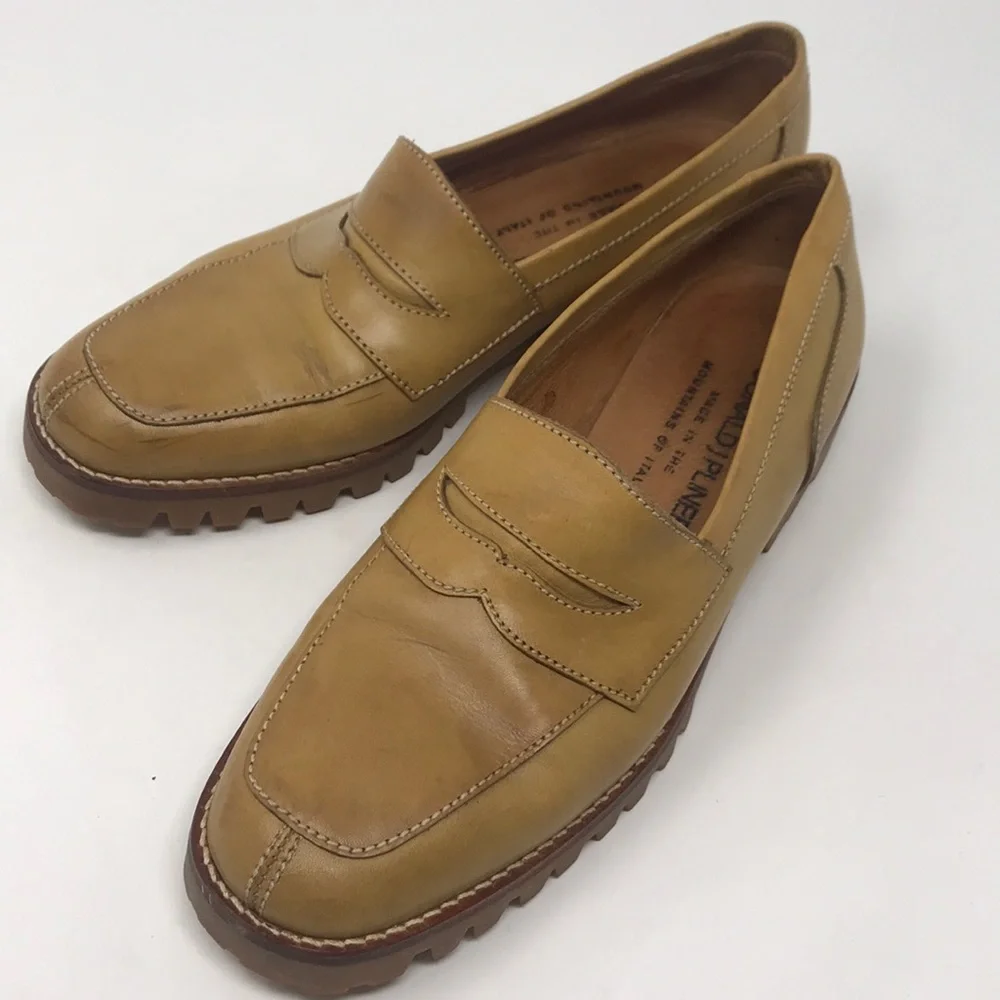 Donald J. Pliner Light Brown Leather Loafers - Picture 3 of 5